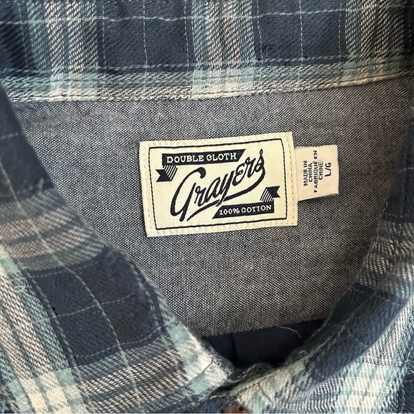 Grayers Double Cloth Flannel Shirt Navy - Picture 9 of 11